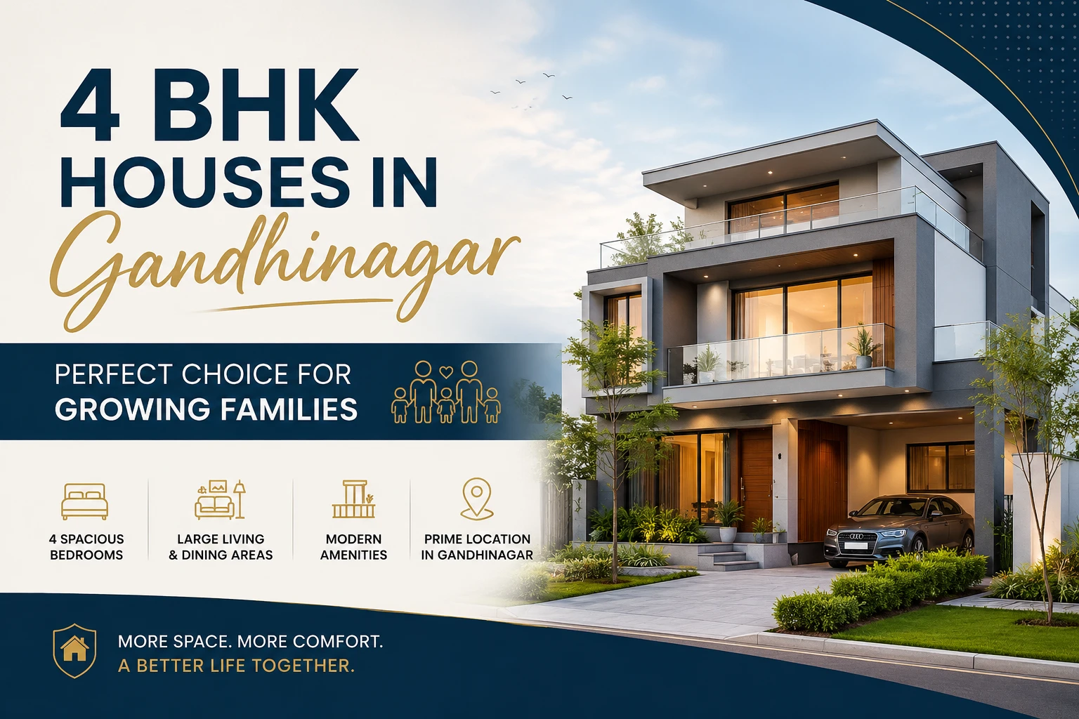 4 BHK Houses in Gandhinagar for Growing Families | Luxury Villas & Bungalows 
