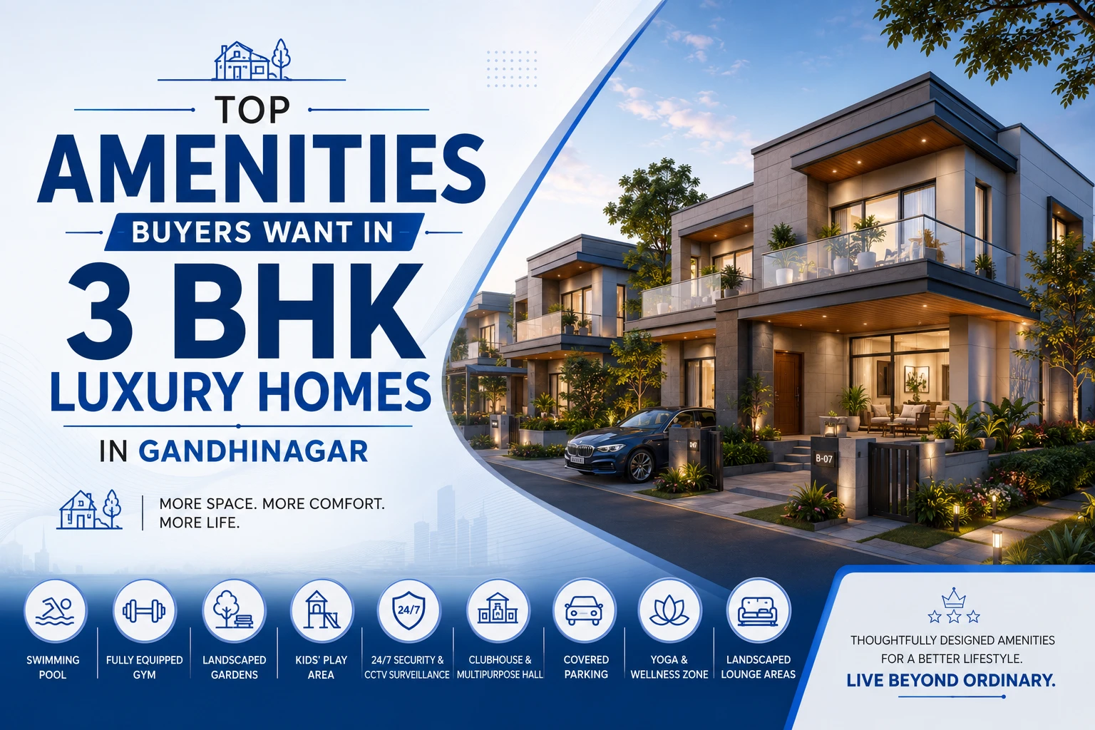 Top Amenities Buyers Want in 3 BHK Homes in Gandhinagar | Luxury Living Guide